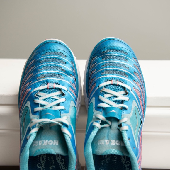 HOKA Vanquish Shoes Womens Size 9 Blue Coral Running Shoes Chunky Cushioned - Picture 7 of 7